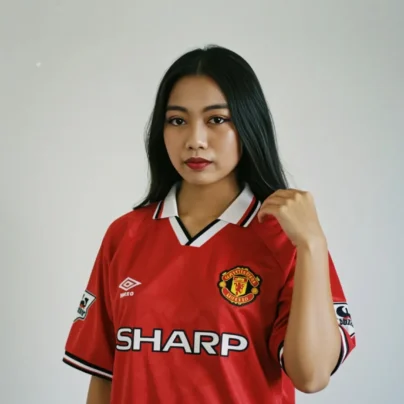 Jersey Manchester United 1998 Wanita Big Size